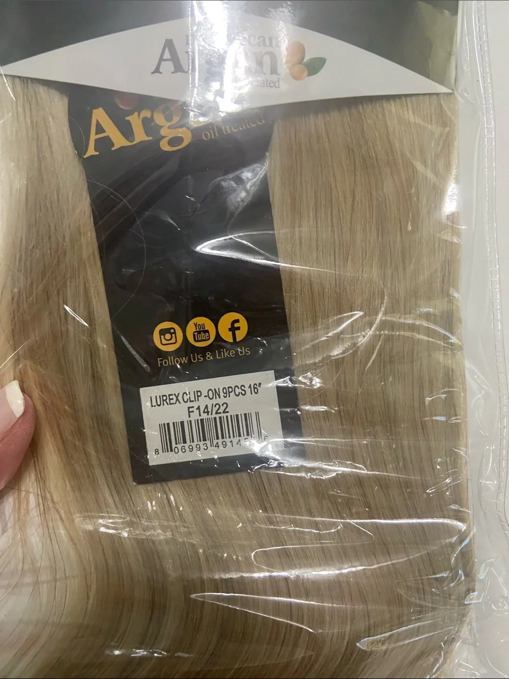 9-Piece Clip-On Remy Human Hair Extensions - Blonde